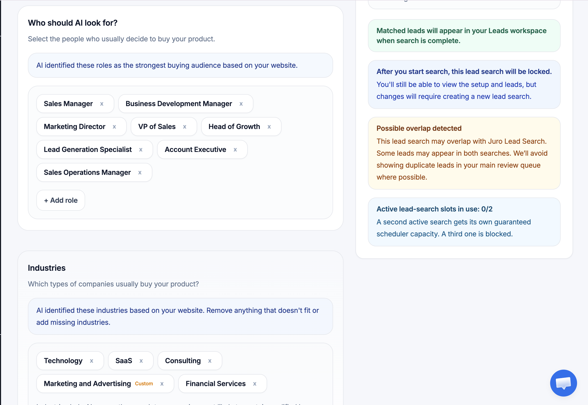 Review target roles and industries